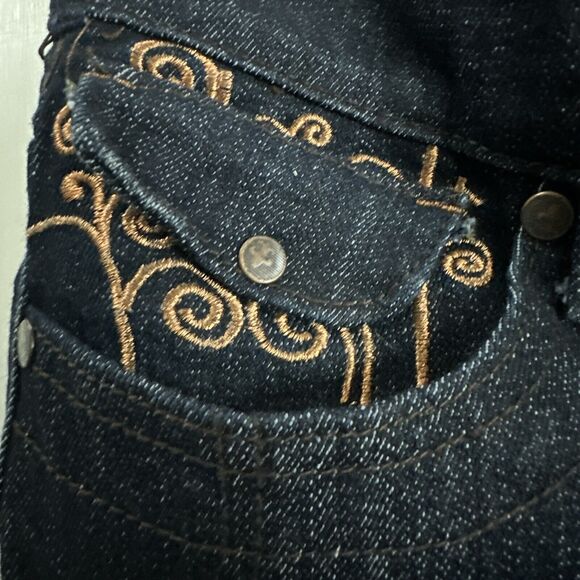 Old Skool Womens Flap Pocket Dark Jeans size 10 - Picture 10 of 12